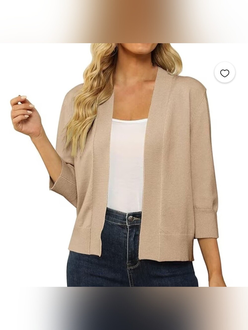 Open Front Cropped Cardigan